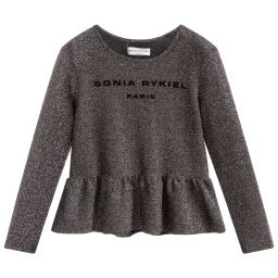 Sonia Rykiel Paris-Girls Glittery Silver Top | Childrensalon Outlet