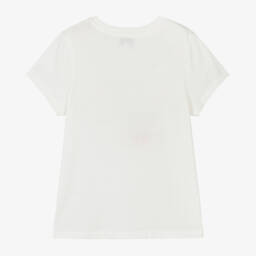 Sonia Rykiel Paris-Girls Ivory Cotton Logo Tee | Childrensalon Outlet