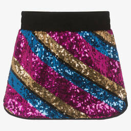 Sonia Rykiel Paris-تنورة مزينة بترتر لون زهري وذهبي | Childrensalon Outlet