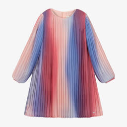 Sonia Rykiel Paris-Girls Pleated Gradient Chiffon Dress | Childrensalon Outlet