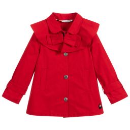 Sonia Rykiel Paris-Girls Red Cotton Coat | Childrensalon Outlet