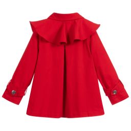 Sonia Rykiel Paris-Girls Red Cotton Coat | Childrensalon Outlet