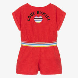 Sonia Rykiel Paris-بلاي سوت قطن لون أحمر للبنات | Childrensalon Outlet