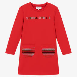 Sonia Rykiel Paris-Красное платье со стразами для девочек | Childrensalon Outlet