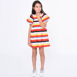 Sonia Rykiel Paris-Girls Red Embroidered Cotton Dress | Childrensalon Outlet