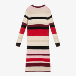 Sonia Rykiel Paris-فستان محبوك مقلم لون أحمر | Childrensalon Outlet