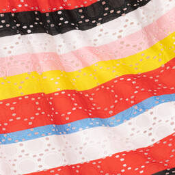 Sonia Rykiel Paris-Girls Red Striped Cotton Skirt | Childrensalon Outlet