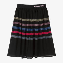 Sonia Rykiel Paris-Юбка с черными блестящими стразами для девочек | Childrensalon Outlet