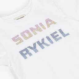 Sonia Rykiel Paris-Girls Sparkling White Cotton Tee | Childrensalon Outlet