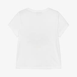 Sonia Rykiel Paris-Girls White Cotton Eifel Tower T-Shirt | Childrensalon Outlet