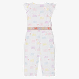 Sonia Rykiel Paris-Girls White Cotton Embroidered Jumpsuit | Childrensalon Outlet