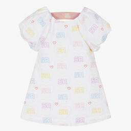 Sonia Rykiel Paris-Girls White Cotton Heart Dress | Childrensalon Outlet