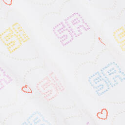 Sonia Rykiel Paris-Girls White Cotton Heart Dress | Childrensalon Outlet