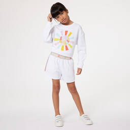 Sonia Rykiel Paris-Girls White Cotton Sweatshirt | Childrensalon Outlet