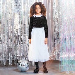 Sonia Rykiel Paris-Glittery Black Velour Top | Childrensalon Outlet