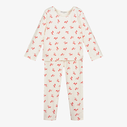 Sonia Rykiel Paris-Ivory Logo Cotton Pyjamas | Childrensalon Outlet