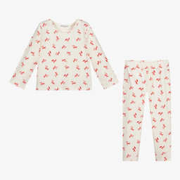 Sonia Rykiel Paris-Ivory Logo Cotton Pyjamas | Childrensalon Outlet