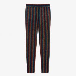 Sonia Rykiel Paris-Легинсы в радужную полоску с люрексом | Childrensalon Outlet