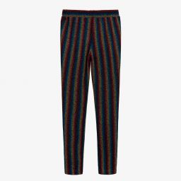 Sonia Rykiel Paris-Легинсы в радужную полоску с люрексом | Childrensalon Outlet