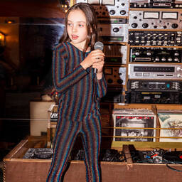 Sonia Rykiel Paris-Легинсы в радужную полоску с люрексом | Childrensalon Outlet