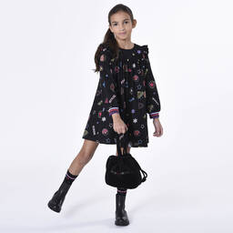 Sonia Rykiel Paris-Teen Girls Black Stars & Charms Dress | Childrensalon Outlet