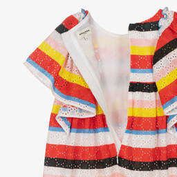 Sonia Rykiel Paris-فستان تينز بناتي قطن مطرز مقلم بطبعة ملونة | Childrensalon Outlet
