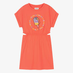 Sonia Rykiel Paris-فستان قطن عضوي جيرسي لون برتقالي للمراهقات | Childrensalon Outlet