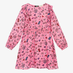 Sonia Rykiel Paris-Teen Girls Pink Café Print Dress | Childrensalon Outlet