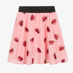 Sonia Rykiel Paris-Teen Girls Pink Embroidered Lips Skirt | Childrensalon Outlet