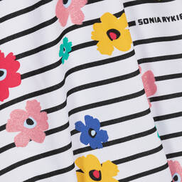 Sonia Rykiel Paris-فستان تيشيرت قطن لون أبيض للمراهقات | Childrensalon Outlet