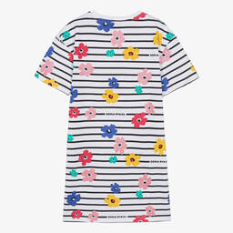 Sonia Rykiel Paris-فستان تيشيرت قطن لون أبيض للمراهقات | Childrensalon Outlet