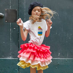 Sonia Rykiel Paris-Teen Pink & Yellow Tulle Skirt | Childrensalon Outlet