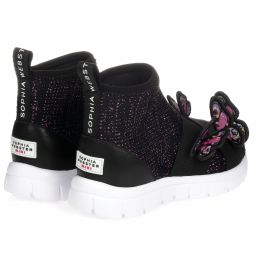 Sophia Webster Mini-Black Butterfly Sock Trainers | Childrensalon Outlet