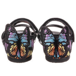 Sophia Webster Mini-Girls Black Leather Sandals | Childrensalon Outlet