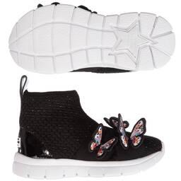 Sophia Webster Mini-Girls Black Sock Trainers | Childrensalon Outlet