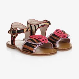Sophia Webster Mini-Girls Brown Butterfly Sandals | Childrensalon Outlet
