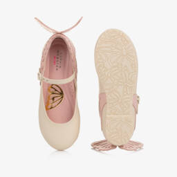 Sophia Webster Mini-Girls Creamy Leather Angelic Flats | Childrensalon Outlet