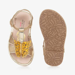 Sophia Webster Mini-Girls Gold Butterfly Celeste Sandals | Childrensalon Outlet