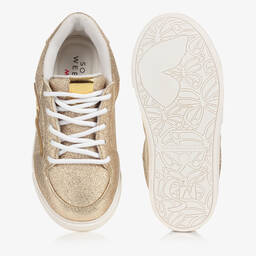 Sophia Webster Mini-Girls Gold Leather Stomp Sneakers | Childrensalon Outlet