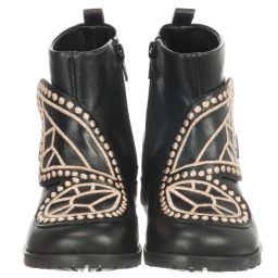 Sophia Webster Mini-بوت جلد لون أسود للبنات | Childrensalon Outlet