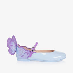 Sophia Webster Mini-حذاء Chiara جلد لامع وقماش لون بنفسجي وأزرق | Childrensalon Outlet