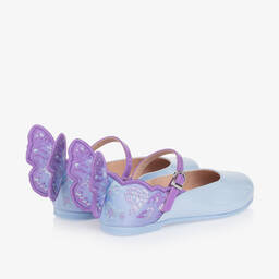 Sophia Webster Mini-حذاء Chiara جلد لامع وقماش لون بنفسجي وأزرق | Childrensalon Outlet