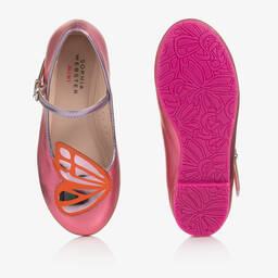 Sophia Webster Mini-Розовые кожаные туфли с бабочкой | Childrensalon Outlet