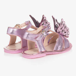 Sophia Webster Mini-Girls Pink Leather Butterfly Sandals | Childrensalon Outlet