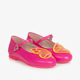 Sophia Webster Mini-Girls Pink Leather Butterfly Shoes | Childrensalon Outlet