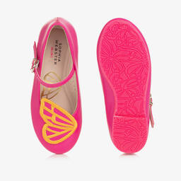 Sophia Webster Mini-Girls Pink Leather Butterfly Shoes | Childrensalon Outlet