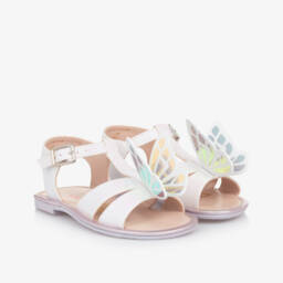 Sophia Webster Mini-Girls Shimmering Butterfly White Sandals | Childrensalon Outlet