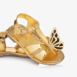 Sophia Webster Mini-صنادل ذهبية متلألئة للبنات | Childrensalon Outlet