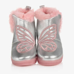 Sophia Webster Mini-Girls Silver Butterfly Boots | Childrensalon Outlet