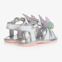 Sophia Webster Mini-Girls Silver Glitter Sandals | Childrensalon Outlet